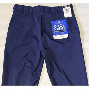 HAGGAR Cool Right - Mens Classic Performance Flex Wrinkle Free Pants - 32x32 NEW